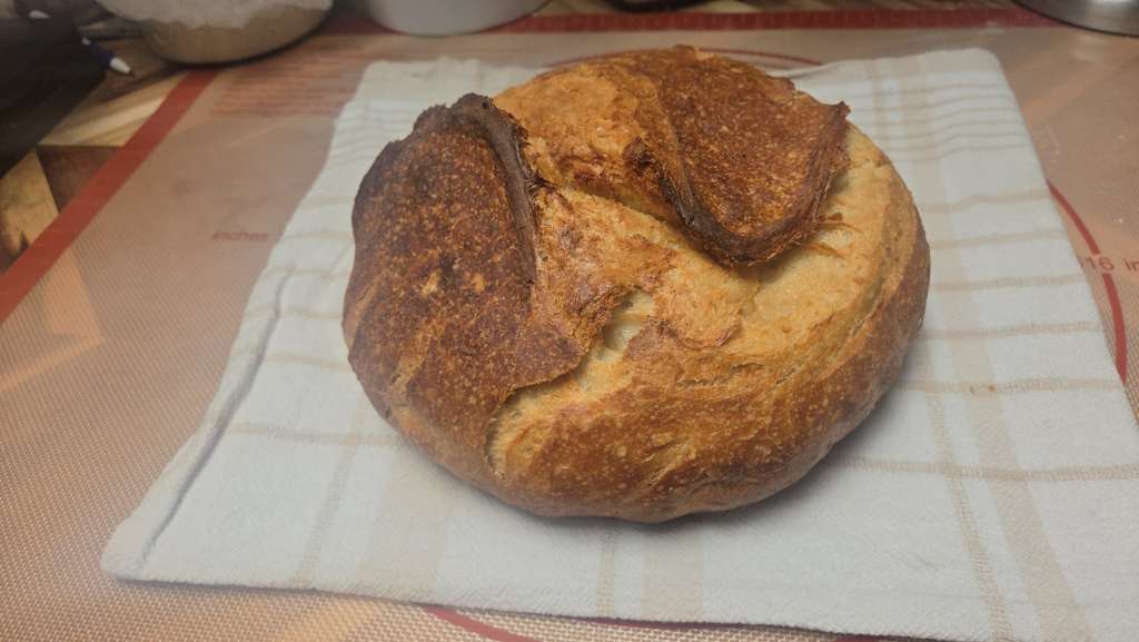 Rustic sourdough bread baked at 11 Kettle Farm