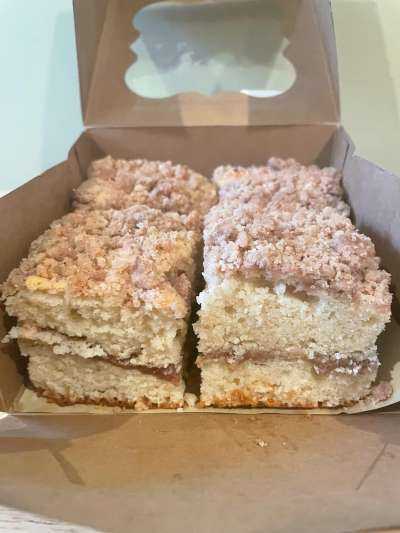 Crumb coffee cake baked fresh at 11 Kettle Farm