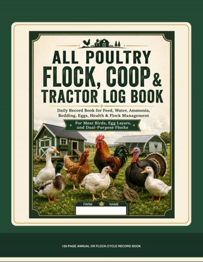 Poultry Flock, Coop and Tractor Daily Log Book cover